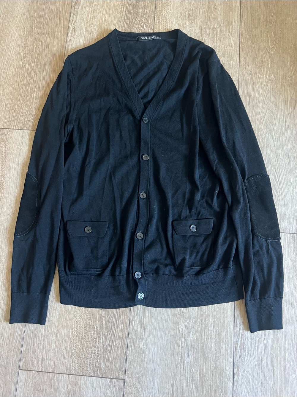 Dolce & Gabbana Men’s Black V-Neck Button Cardigan size 50 (US men’s M)
